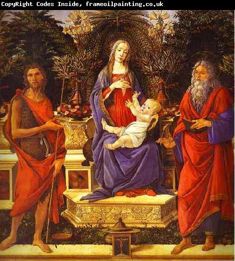 Sandro Botticelli Virgin and Child Enthroned between Saint John the Baptist and Saint John the Evangelist